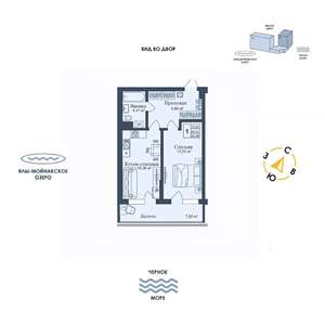 1-к квартира, вторичка, 52м2, 5/12 этаж