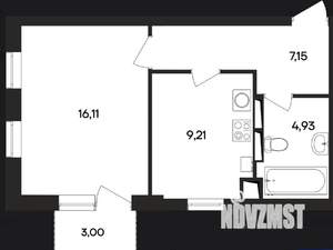 1-к квартира, вторичка, 40м2, 4/4 этаж