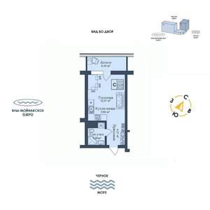 Студия квартира, вторичка, 31м2, 8/12 этаж