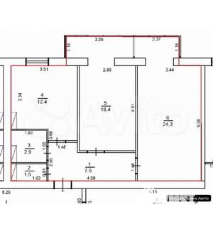 2-к квартира, вторичка, 67м2, 4/9 этаж