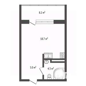 Студия квартира, вторичка, 36м2, 2/4 этаж
