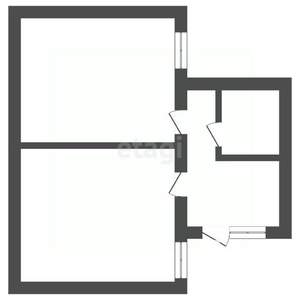 2-к квартира, вторичка, 33м2, 1/1 этаж
