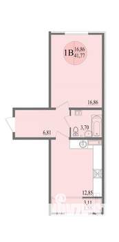 1-к квартира, вторичка, 42м2, 8/8 этаж