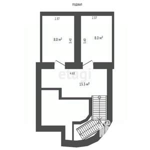 5-к квартира, вторичка, 166м2, 1/2 этаж
