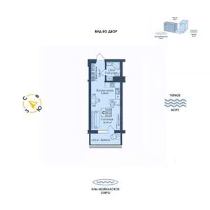 Студия квартира, вторичка, 30м2, 10/12 этаж