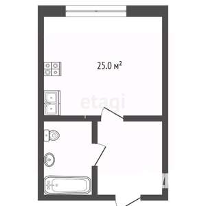 Студия квартира, вторичка, 44м2, 1/9 этаж