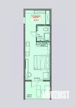 Студия квартира, строящийся дом, 36м2, 7/9 этаж
