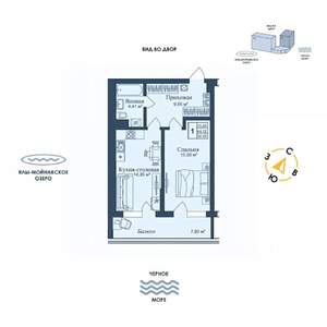 1-к квартира, вторичка, 52м2, 3/12 этаж