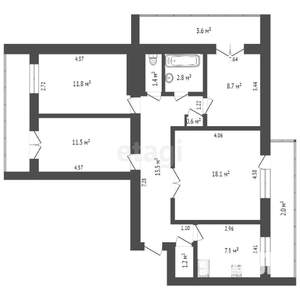 4-к квартира, вторичка, 77м2, 5/9 этаж