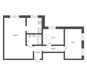 3-к квартира, вторичка, 51м2, 2/2 этаж