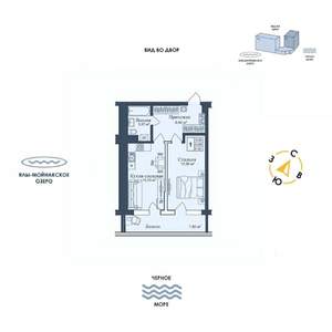 1-к квартира, вторичка, 52м2, 9/12 этаж