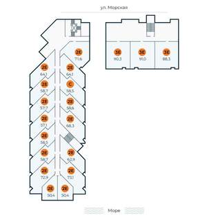 1-к квартира, вторичка, 59м2, 1/7 этаж