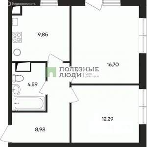 2-к квартира, вторичка, 52м2, 3/4 этаж
