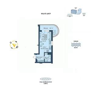 Студия квартира, вторичка, 30м2, 10/12 этаж