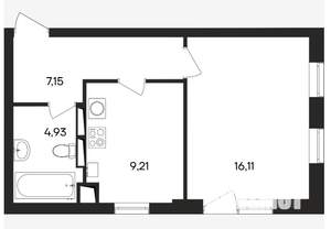 Студия квартира, вторичка, 37м2, 3/4 этаж