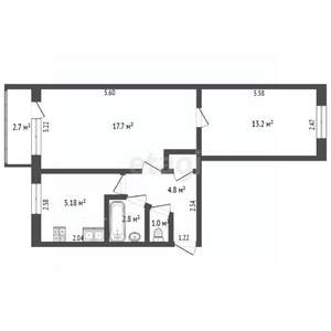 2-к квартира, вторичка, 45м2, 2/5 этаж