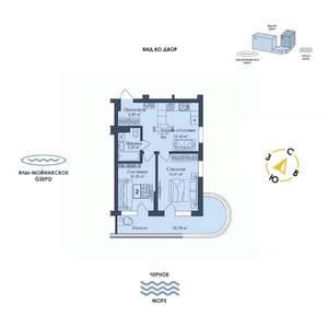 2-к квартира, вторичка, 54м2, 6/12 этаж