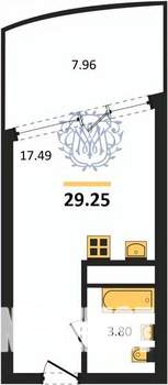 Студия квартира, вторичка, 29м2, 15/22 этаж