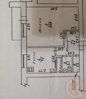 1-к квартира, вторичка, 37м2, 9/9 этаж