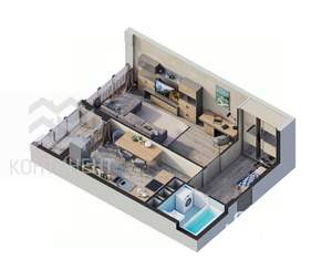 1-к квартира, вторичка, 35м2, 1/14 этаж