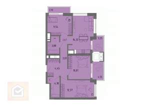 3-к квартира, вторичка, 71м2, 14/16 этаж