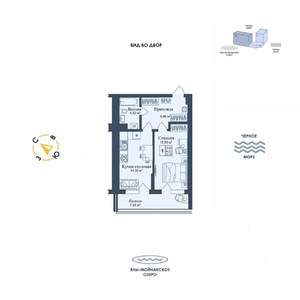 1-к квартира, вторичка, 52м2, 1/12 этаж