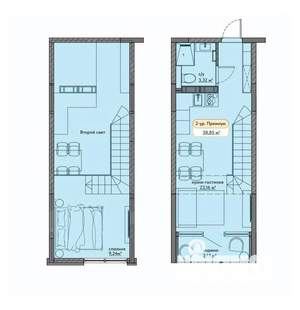 Студия квартира, вторичка, 39м2, 9/9 этаж