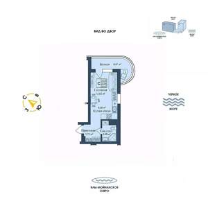 Студия квартира, вторичка, 30м2, 10/12 этаж