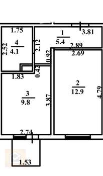 1-к квартира, вторичка, 33м2, 2/5 этаж