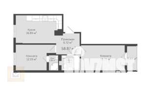 2-к квартира, вторичка, 59м2, 5/5 этаж