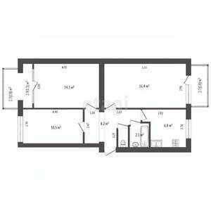 3-к квартира, вторичка, 59м2, 2/5 этаж