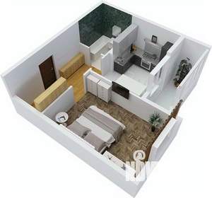 1-к квартира, строящийся дом, 39м2, 7/8 этаж