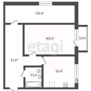 2-к квартира, вторичка, 40м2, 4/4 этаж