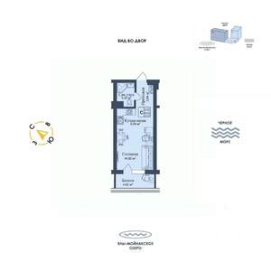 Студия квартира, вторичка, 31м2, 1/12 этаж