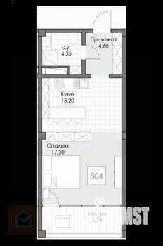 1-к квартира, вторичка, 46м2, 8/13 этаж