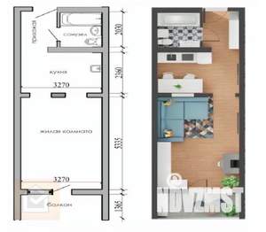 1-к квартира, вторичка, 34м2, 5/12 этаж