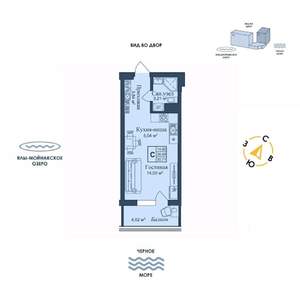 Студия квартира, вторичка, 31м2, 3/12 этаж