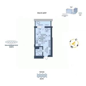 Студия квартира, строящийся дом, 31м2, 9/12 этаж