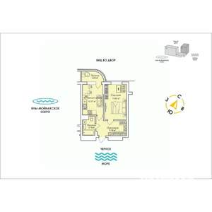1-к квартира, строящийся дом, 44м2, 9/12 этаж