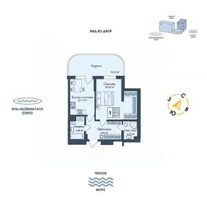 1-к квартира, вторичка, 65м2, 1/12 этаж