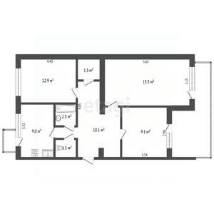 3-к квартира, вторичка, 69м2, 4/5 этаж