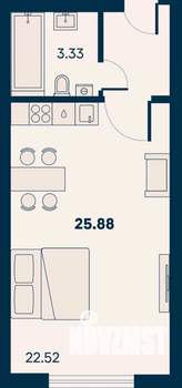 Студия квартира, вторичка, 26м2, 4/8 этаж