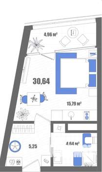 Студия квартира, вторичка, 31м2, 3/22 этаж