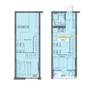 Студия квартира, вторичка, 39м2, 9/9 этаж