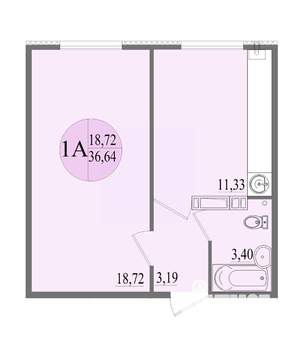 1-к квартира, вторичка, 37м2, 2/8 этаж
