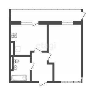 1-к квартира, вторичка, 39м2, 1/9 этаж