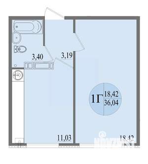 1-к квартира, вторичка, 36м2, 3/8 этаж