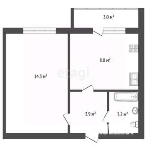 1-к квартира, вторичка, 29м2, 5/5 этаж