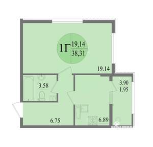 1-к квартира, вторичка, 38м2, 8/8 этаж