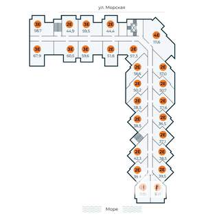 1-к квартира, строящийся дом, 42м2, 3/7 этаж